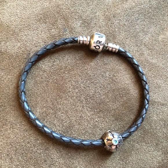 Pandora Leather Bracelet & Necklace Set with 7 Charms - Picture 7 of 14